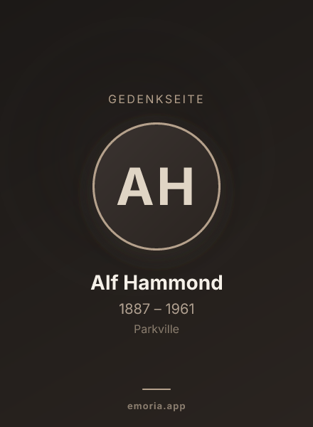 Gedenkportrait von Alf Hammond