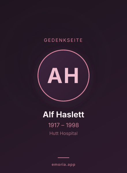 Gedenkportrait von Alf Haslett