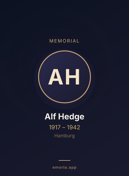 Memorial portrait of Alf Hedge