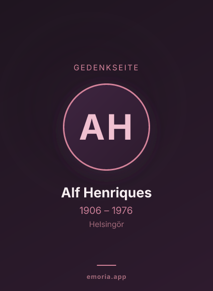 Gedenkportrait von Alf Henriques