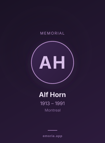 Memorial portrait of Alf Horn