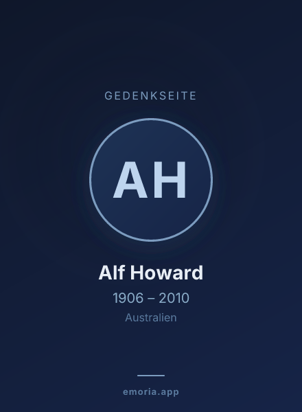 Gedenkportrait von Alf Howard