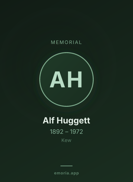 Memorial portrait of Alf Huggett