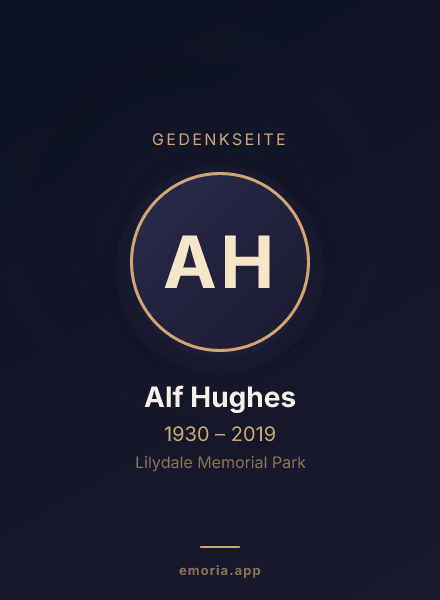 Gedenkportrait von Alf Hughes