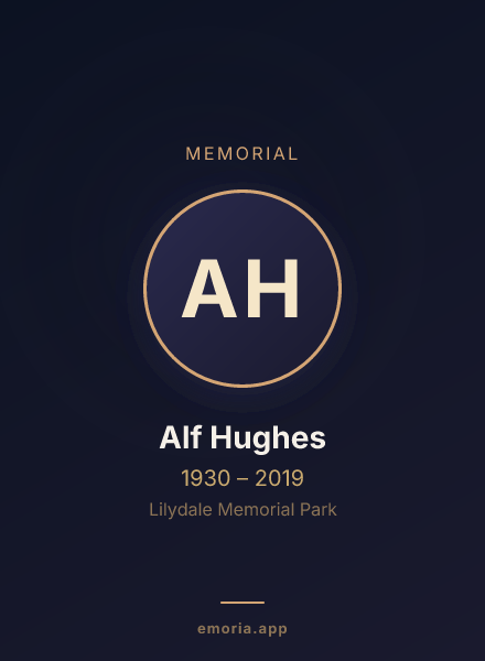 Memorial portrait of Alf Hughes