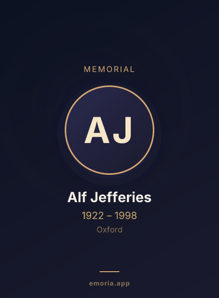 Memorial portrait of Alf Jefferies