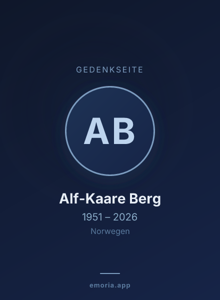 Gedenkportrait von Alf-Kaare Berg