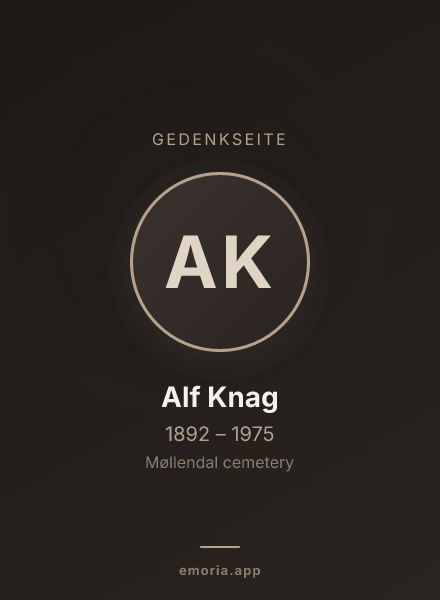 Gedenkportrait von Alf Knag