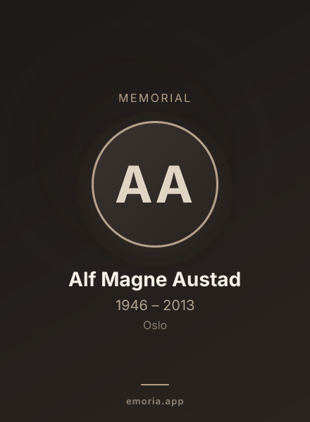 Memorial portrait of Alf Magne Austad