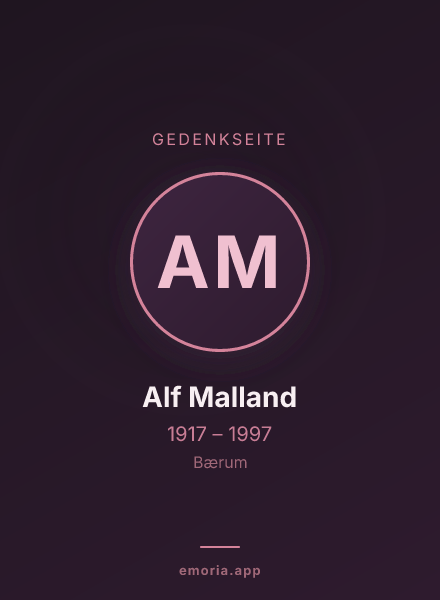 Gedenkportrait von Alf Malland