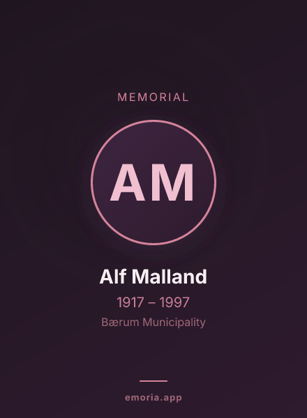 Memorial portrait of Alf Malland