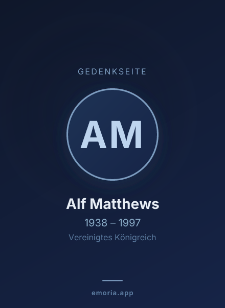 Gedenkportrait von Alf Matthews