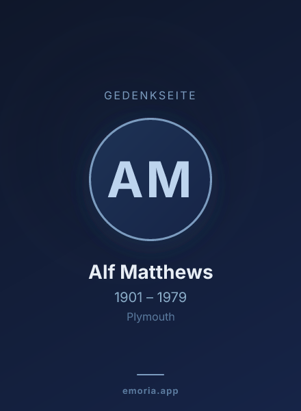 Gedenkportrait von Alf Matthews