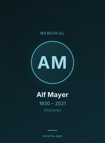 Memorial portrait of Alf Mayer