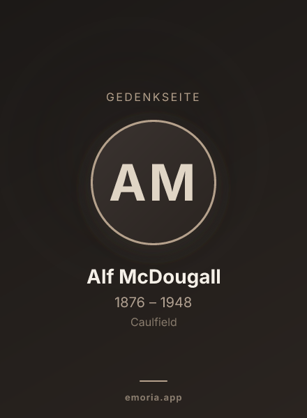 Gedenkportrait von Alf McDougall