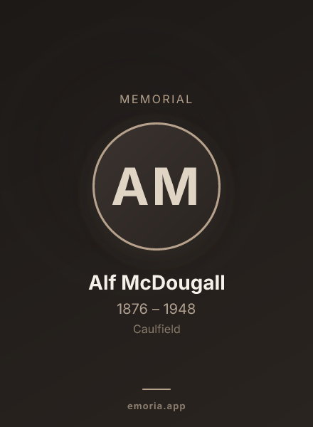 Memorial portrait of Alf McDougall