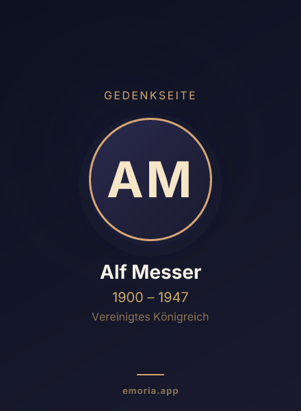 Gedenkportrait von Alf Messer