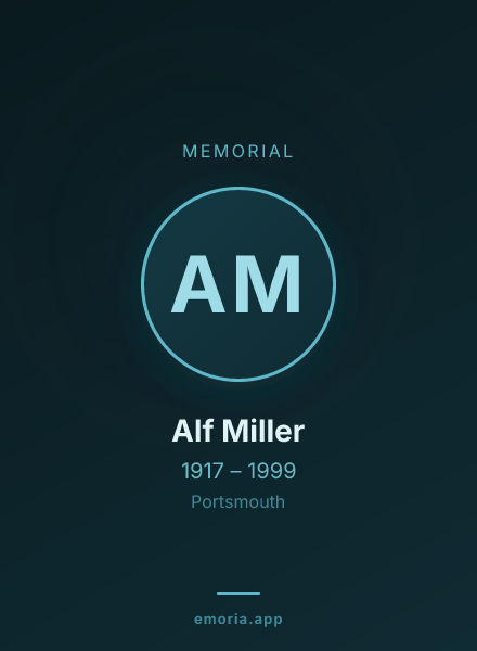 Memorial portrait of Alf Miller