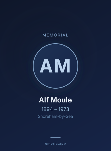 Memorial portrait of Alf Moule
