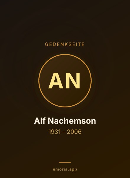 Gedenkportrait von Alf Nachemson