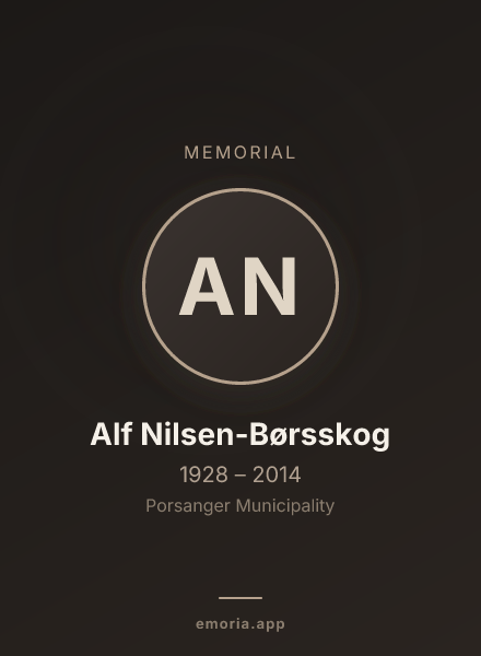 Memorial portrait of Alf Nilsen-Børsskog
