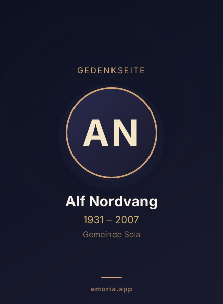 Gedenkportrait von Alf Nordvang