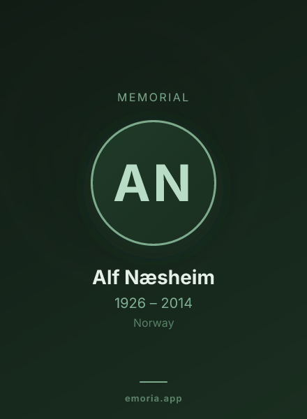 Memorial portrait of Alf Næsheim