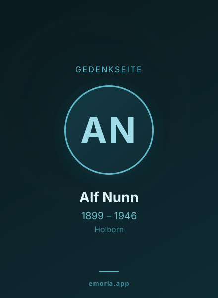 Gedenkportrait von Alf Nunn