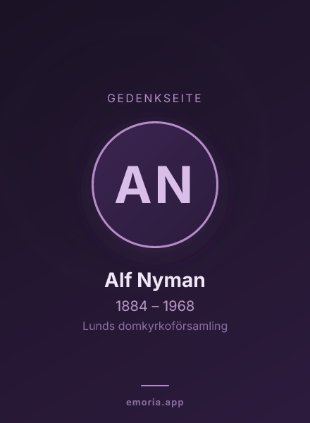 Gedenkportrait von Alf Nyman