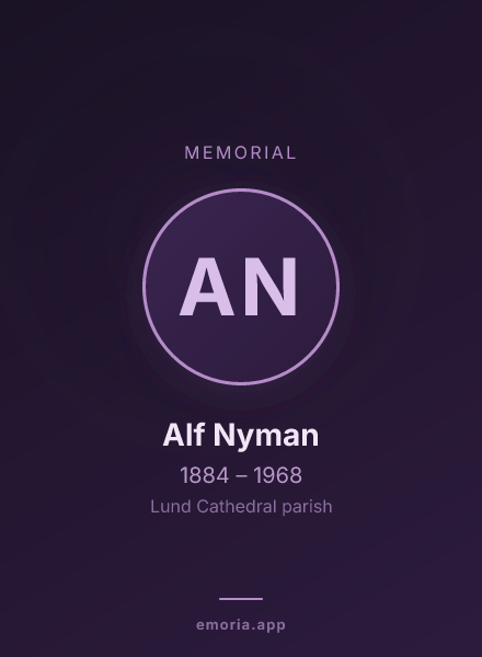 Memorial portrait of Alf Nyman