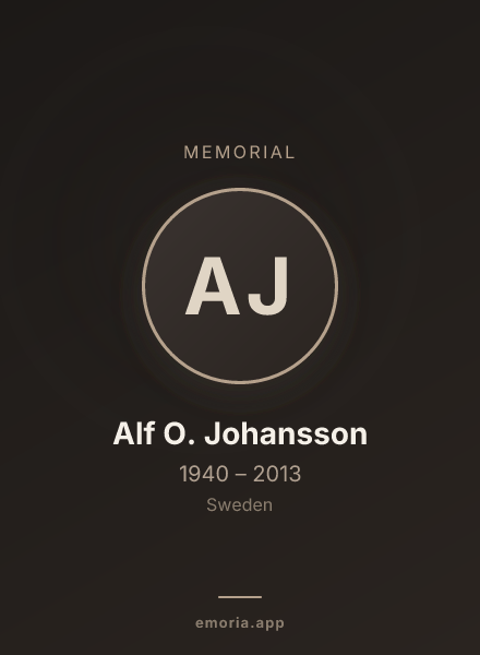 Memorial portrait of Alf O. Johansson