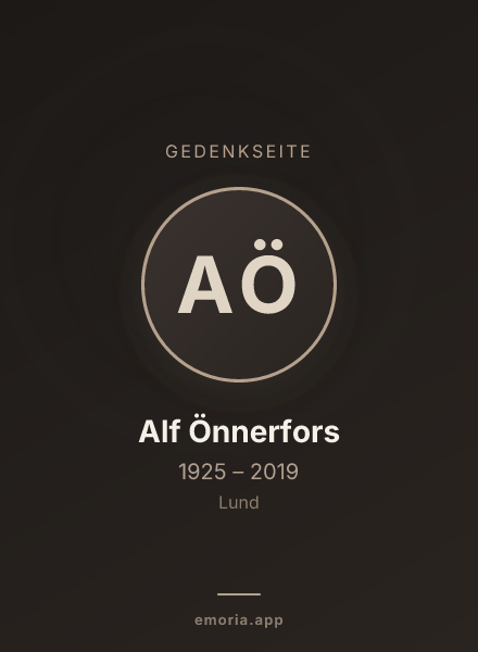Gedenkportrait von Alf Önnerfors