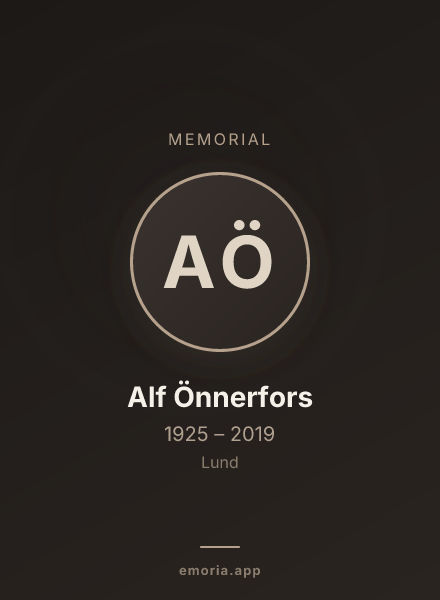 Memorial portrait of Alf Önnerfors