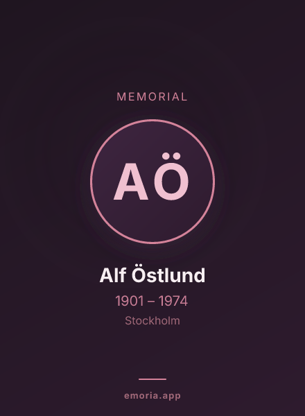 Memorial portrait of Alf Östlund