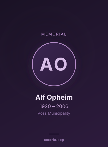 Memorial portrait of Alf Opheim