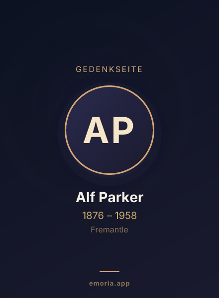 Gedenkportrait von Alf Parker