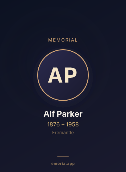 Memorial portrait of Alf Parker