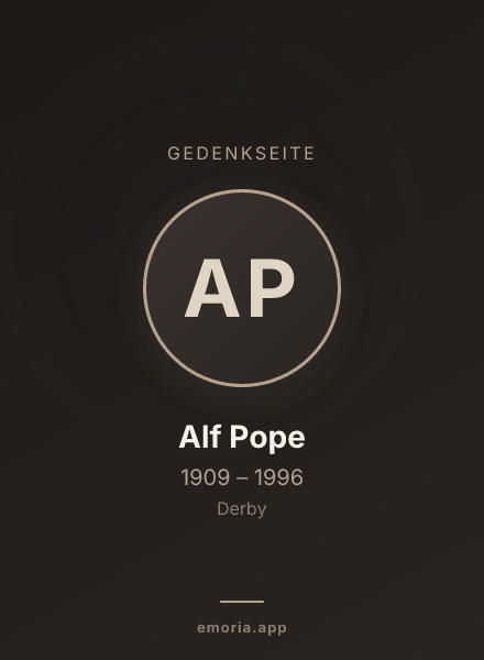 Gedenkportrait von Alf Pope