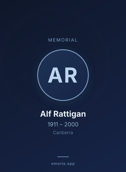 Memorial portrait of Alf Rattigan