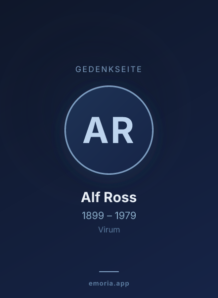 Gedenkportrait von Alf Ross