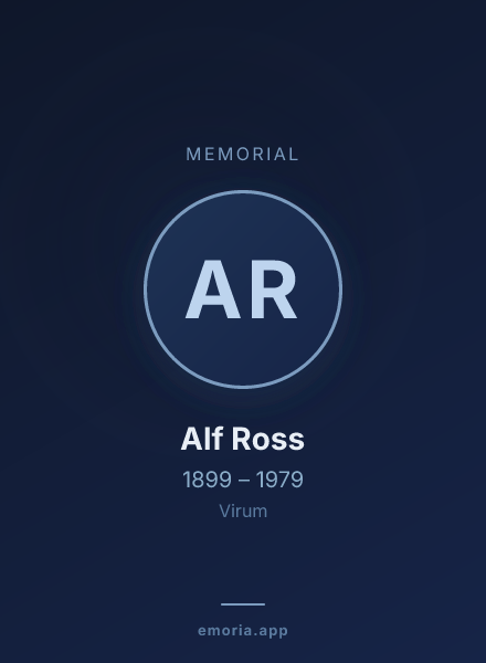 Memorial portrait of Alf Ross