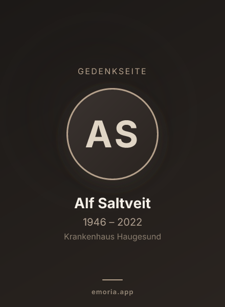 Gedenkportrait von Alf Saltveit