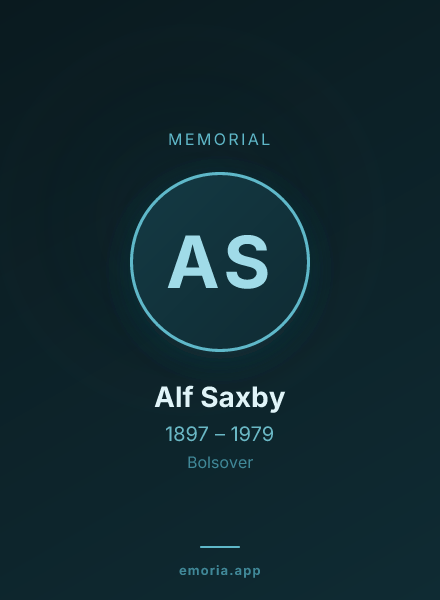 Memorial portrait of Alf Saxby