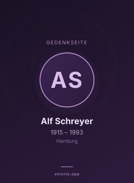Gedenkportrait von Alf Schreyer