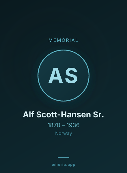 Memorial portrait of Alf Scott-Hansen Sr.