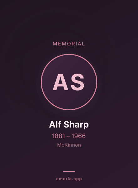 Memorial portrait of Alf Sharp