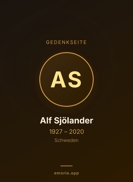 Gedenkportrait von Alf Sjölander