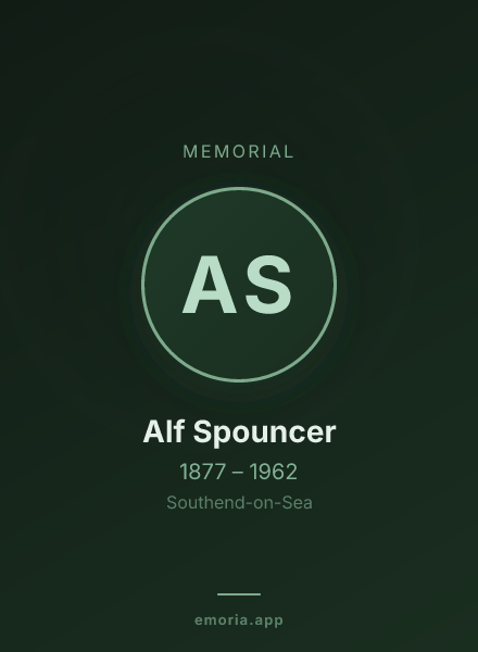 Memorial portrait of Alf Spouncer