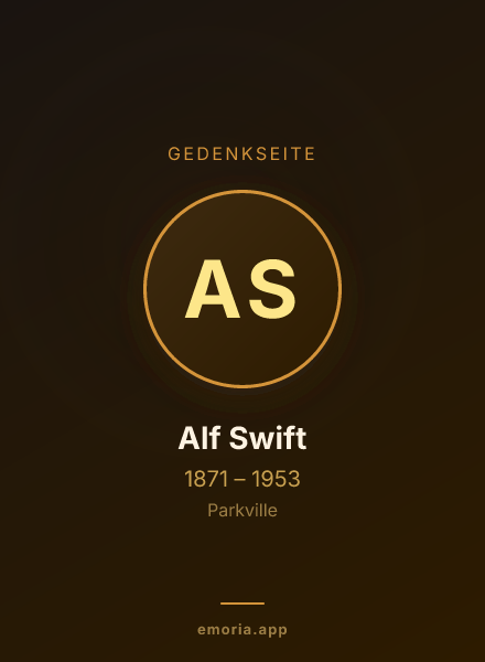 Gedenkportrait von Alf Swift