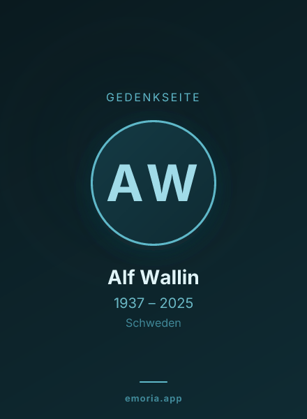 Gedenkportrait von Alf Wallin